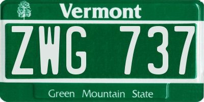 VT license plate ZWG737