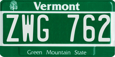 VT license plate ZWG762