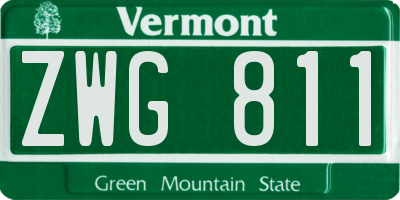 VT license plate ZWG811