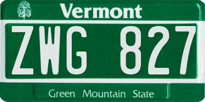 VT license plate ZWG827