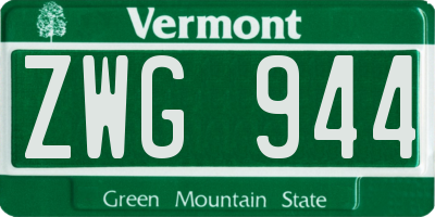 VT license plate ZWG944