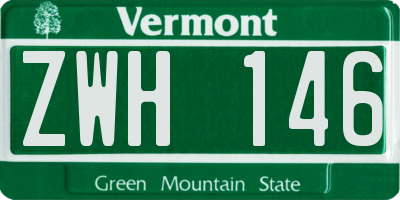 VT license plate ZWH146