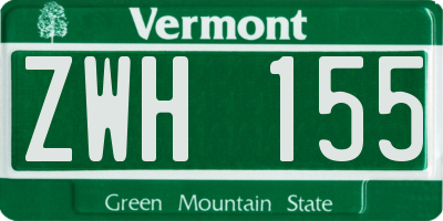 VT license plate ZWH155