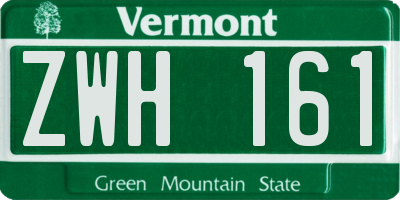 VT license plate ZWH161