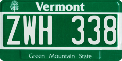 VT license plate ZWH338