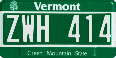 VT license plate ZWH414