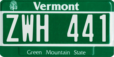 VT license plate ZWH441
