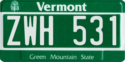 VT license plate ZWH531