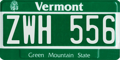 VT license plate ZWH556