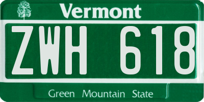 VT license plate ZWH618