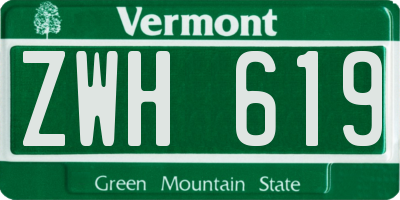 VT license plate ZWH619