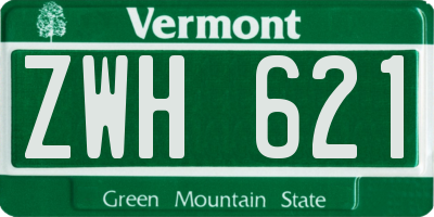 VT license plate ZWH621
