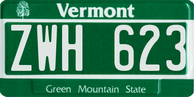 VT license plate ZWH623