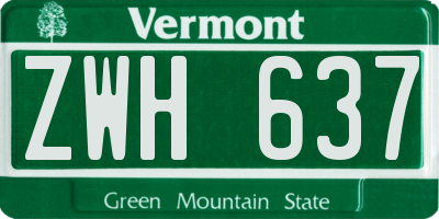 VT license plate ZWH637