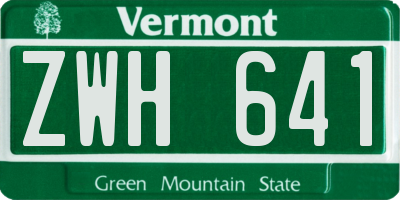VT license plate ZWH641