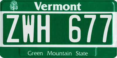 VT license plate ZWH677
