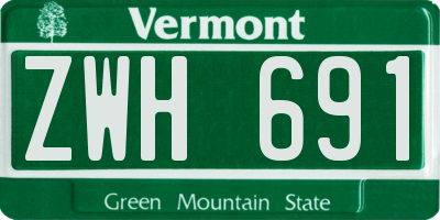 VT license plate ZWH691