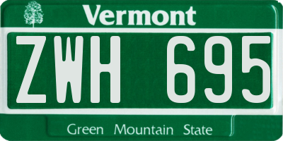 VT license plate ZWH695