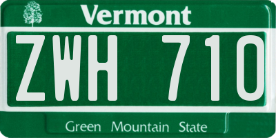 VT license plate ZWH710