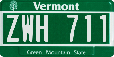 VT license plate ZWH711