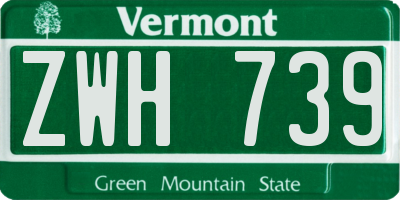 VT license plate ZWH739