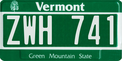 VT license plate ZWH741
