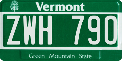 VT license plate ZWH790