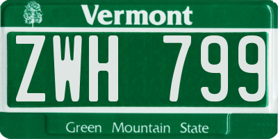 VT license plate ZWH799
