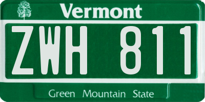 VT license plate ZWH811