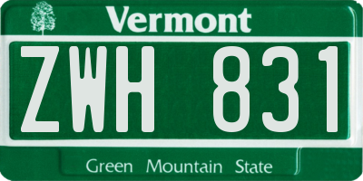 VT license plate ZWH831