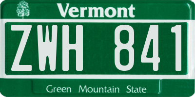 VT license plate ZWH841