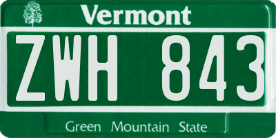 VT license plate ZWH843