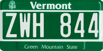 VT license plate ZWH844