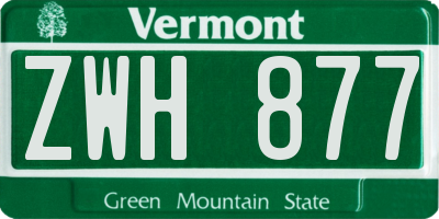 VT license plate ZWH877