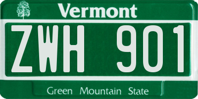 VT license plate ZWH901