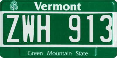 VT license plate ZWH913