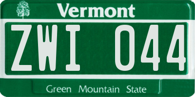 VT license plate ZWI044