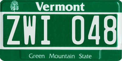 VT license plate ZWI048