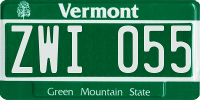 VT license plate ZWI055
