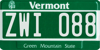 VT license plate ZWI088
