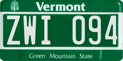 VT license plate ZWI094