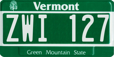 VT license plate ZWI127