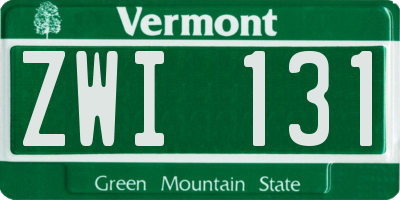 VT license plate ZWI131