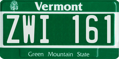 VT license plate ZWI161
