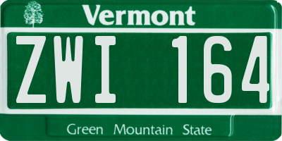 VT license plate ZWI164