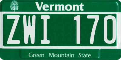 VT license plate ZWI170