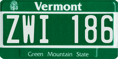 VT license plate ZWI186