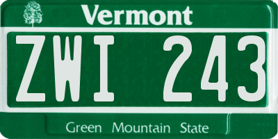 VT license plate ZWI243