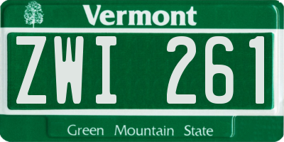 VT license plate ZWI261