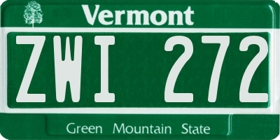VT license plate ZWI272